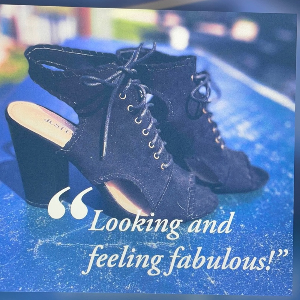 Black block bootie heels - size 9 (9.5)